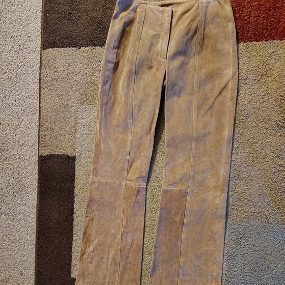MAXIMA By Wilsons Size 2 Tan 100% Leather Women's Pants New (Unfinished Hem) - Picture 1 of 8